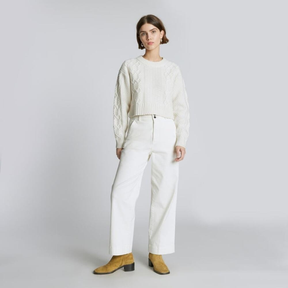 Everlane The City Boot Suede Leather Block Heel Saddle Sand Suede Size 8.5 NWOB